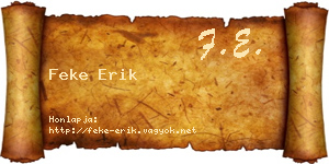 Feke Erik névjegykártya